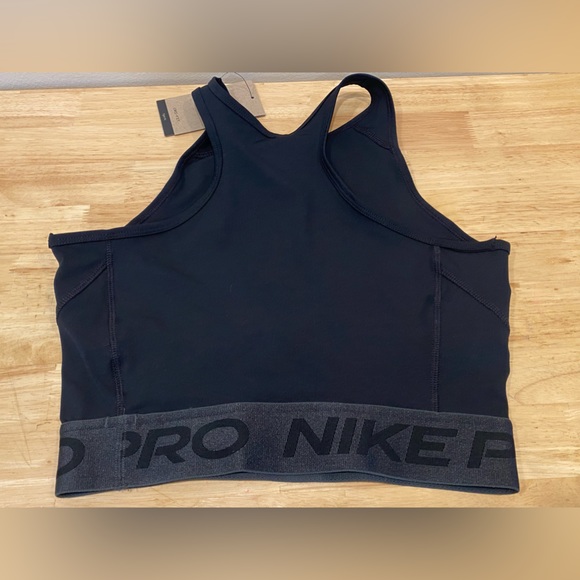 Nike Pro Dri-FIT Women's Graphic Crop Tank Top NWT black logo band small perfect - Picture 5 of 12